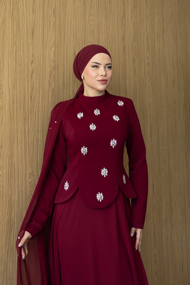 Arlen Şifon Abiye | Bordo