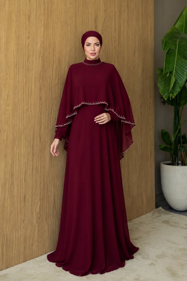 Arlen Şifon Abiye | Bordo