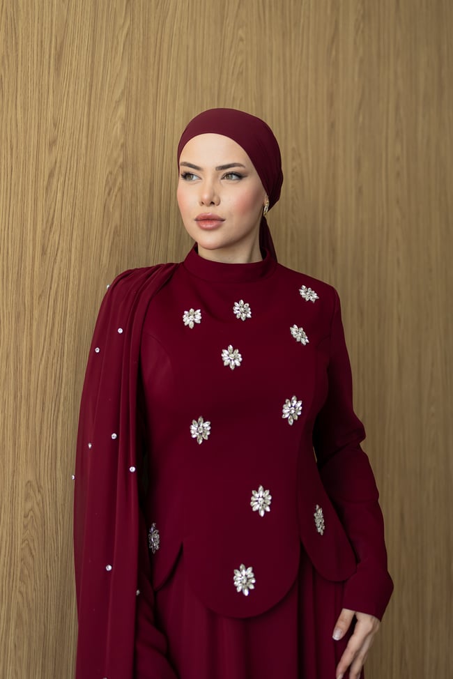 Arlen Şifon Abiye | Bordo