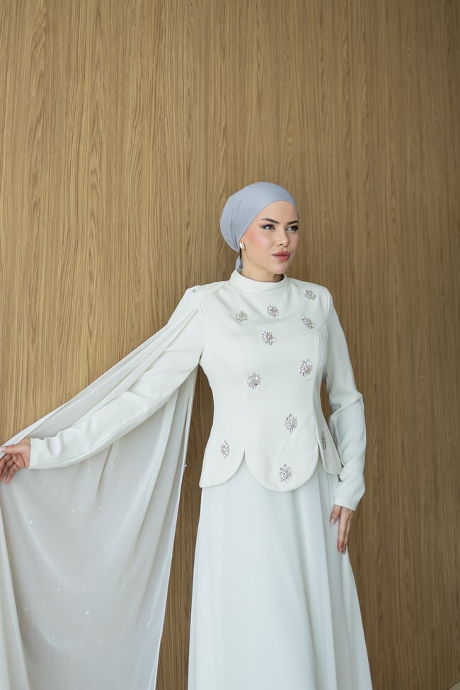 Arlen Şifon Abiye | Krem