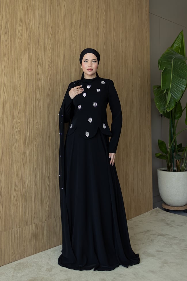 Arlen Şifon Abiye | Siyah