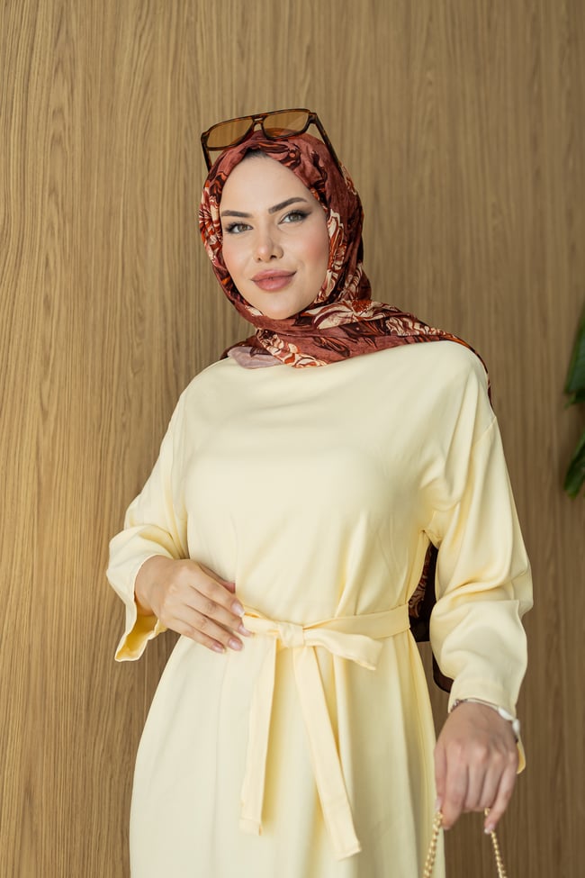 Düz Elbise | Sarı