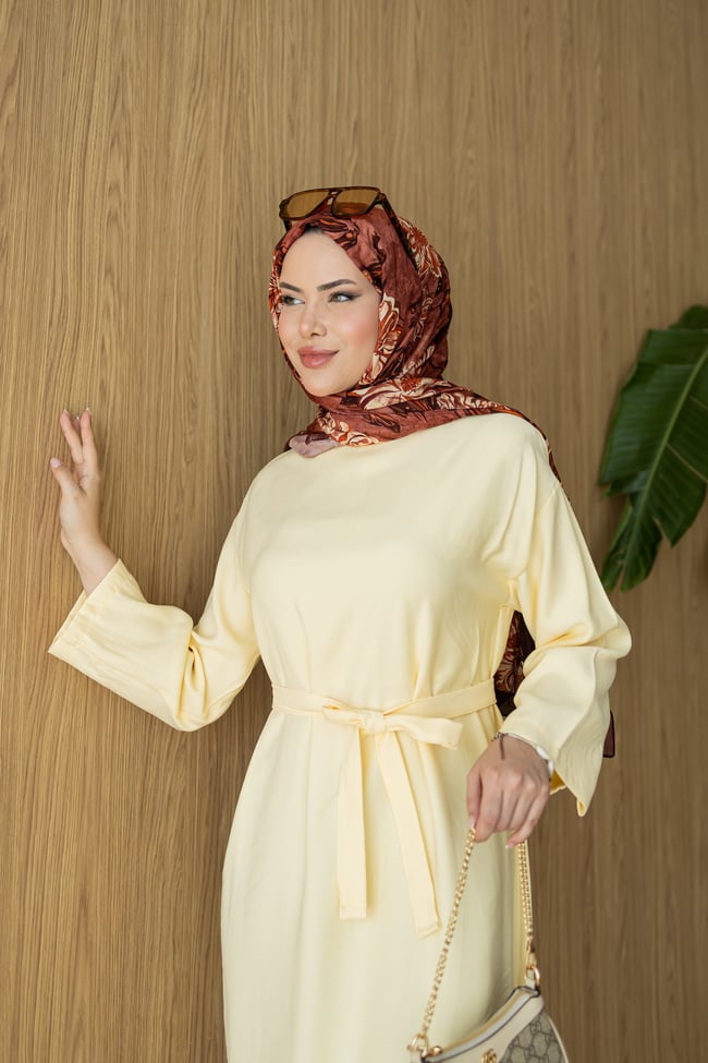 Düz Elbise | Sarı