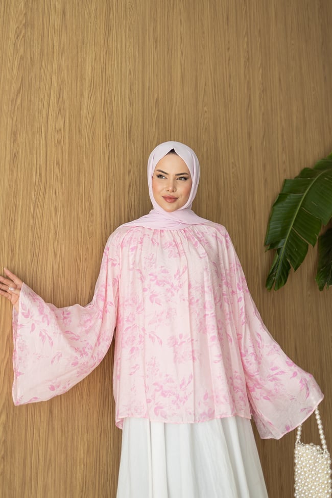 İnce Keten Bluz | Pembe