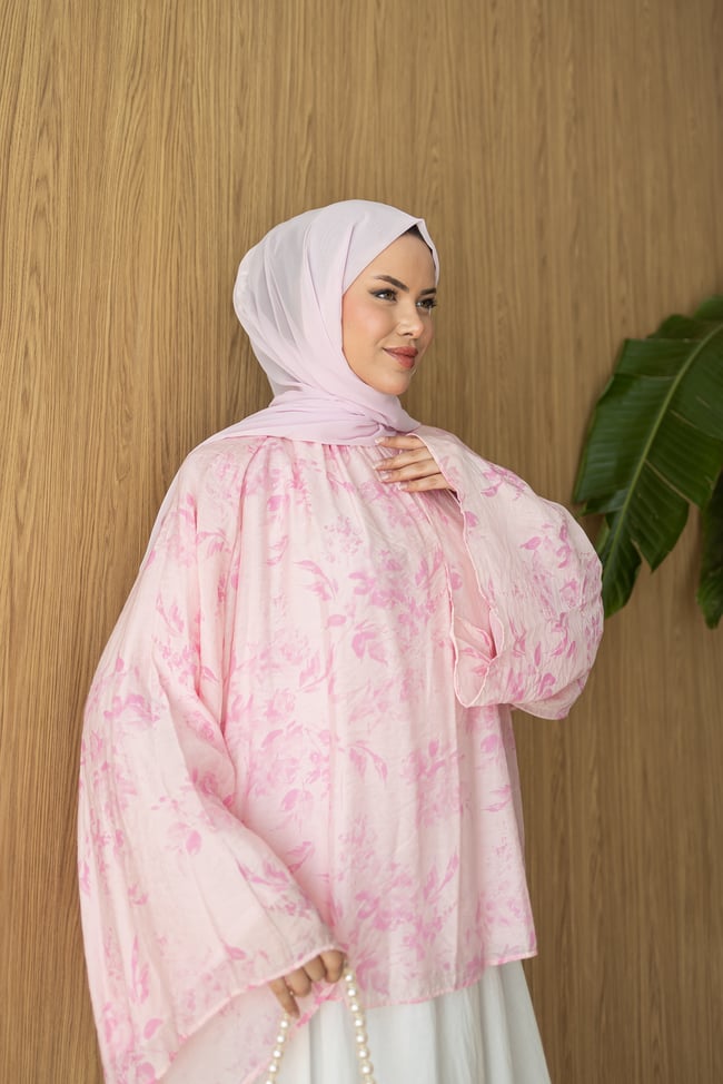 İnce Keten Bluz | Pembe