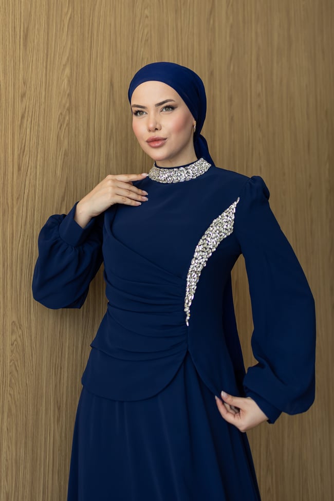 Verla Şifon Abiye | Lacivert