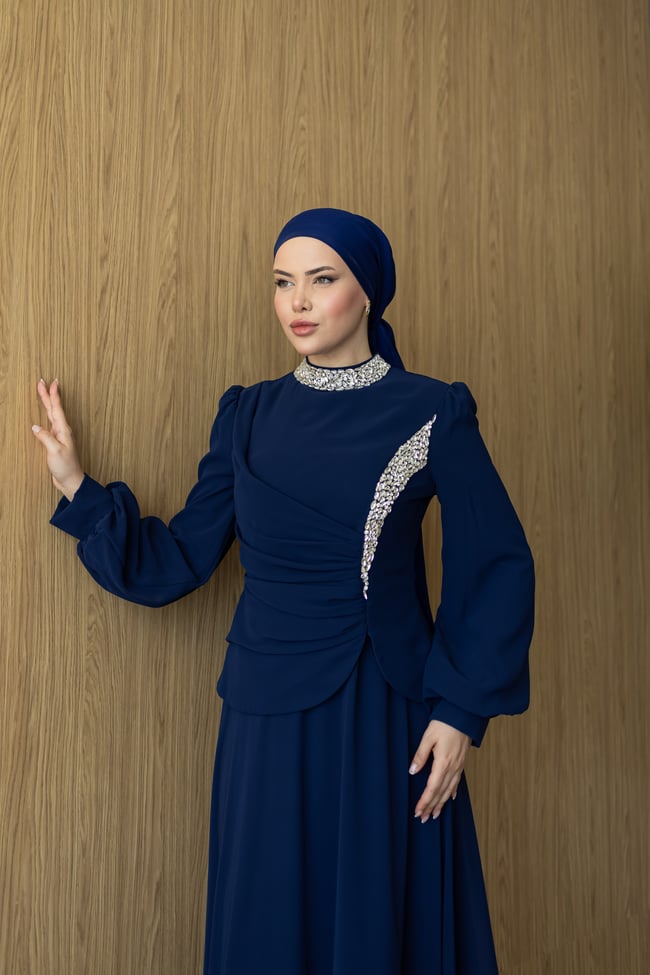 Verla Şifon Abiye | Lacivert