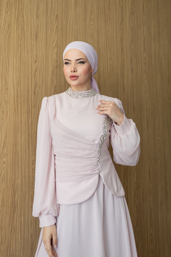 Verla Şifon Abiye | Pudra