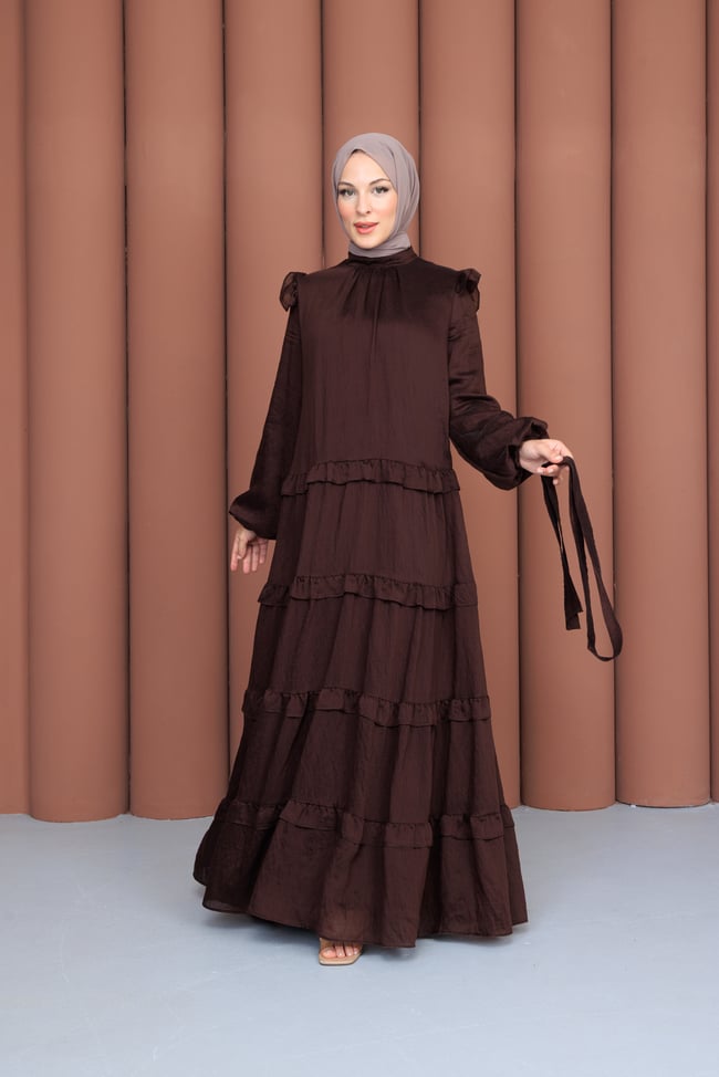 Volon Elbise | Kahve