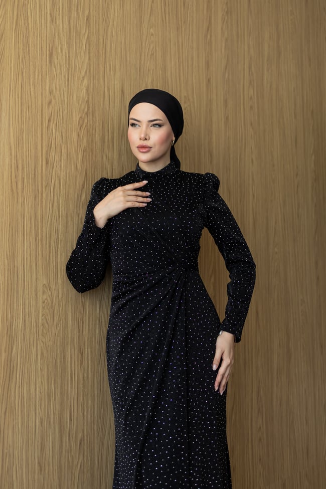Yıldız Elbise | Siyah