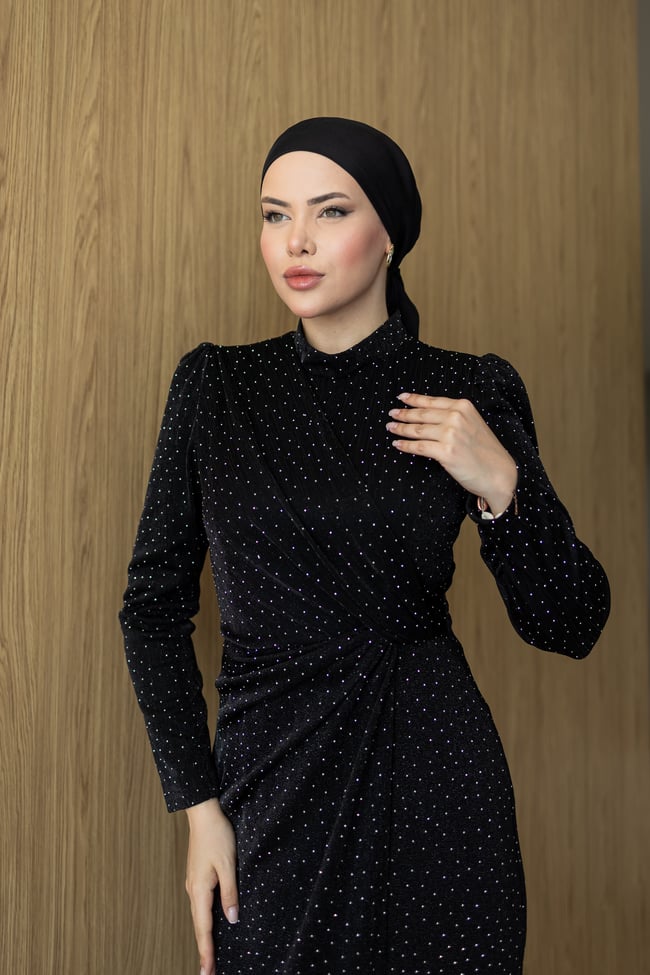 Yıldız Elbise | Siyah