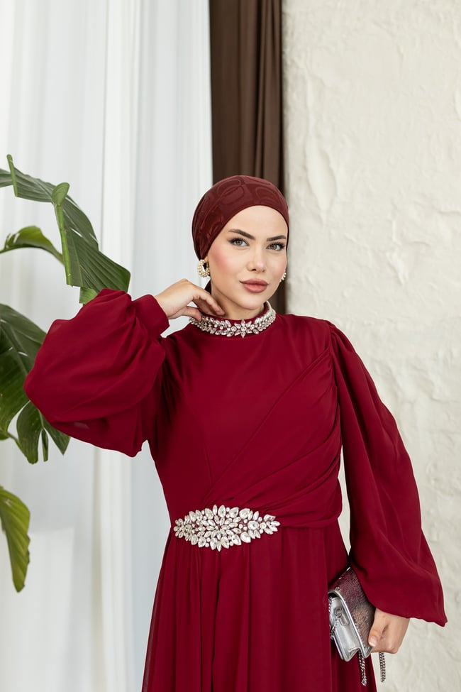 Zümrüt Abiye | Bordo