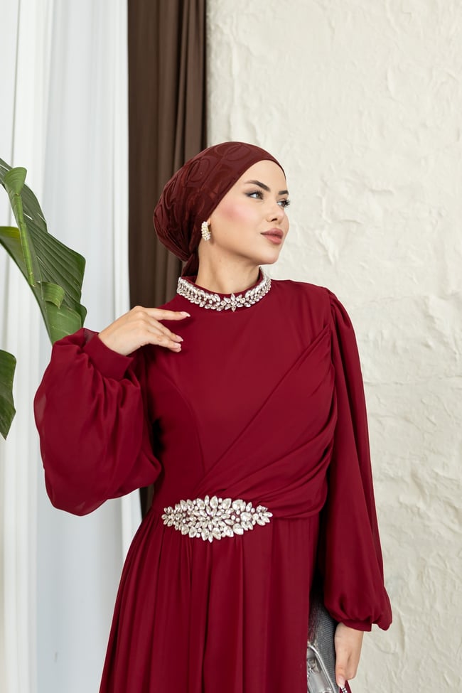 Zümrüt Abiye | Bordo