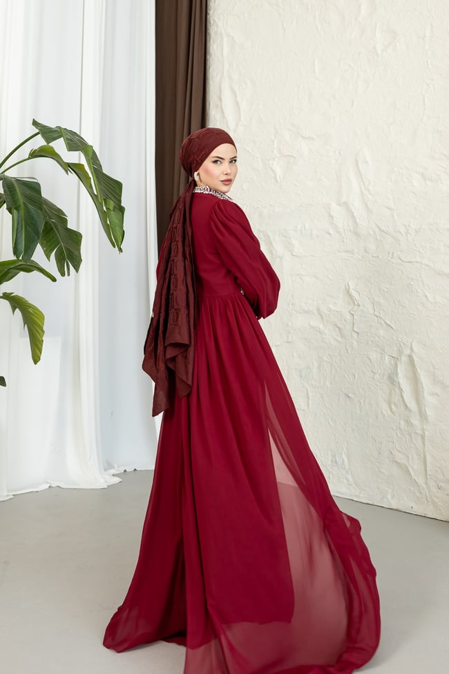 Zümrüt Abiye | Bordo