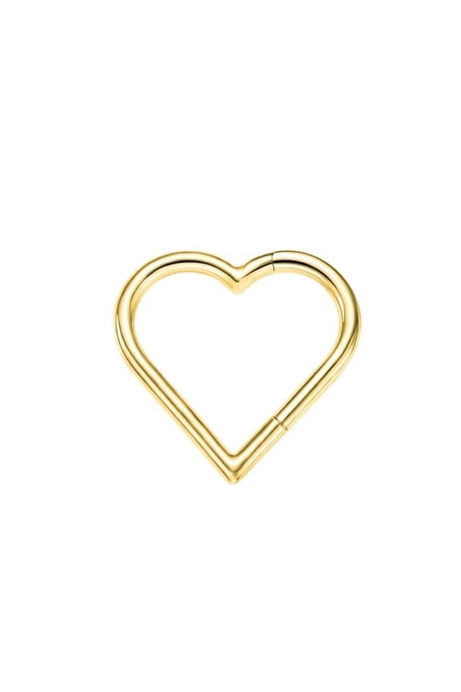 1 Adet Cerrahi Çelik Klipsli Kalp Tragus, Helix, Lobe, Snug Küpe Piercing