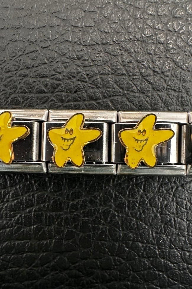 1 Adet İtalyan Bileklik Charmları Smile Yıldız Figürlü