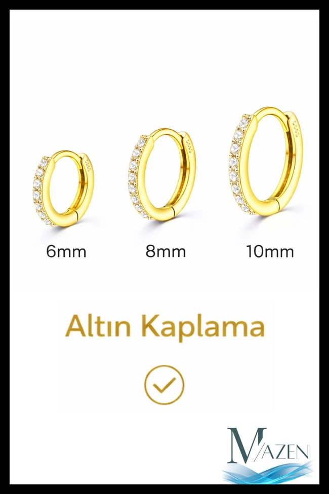 1 Adet Kararmaz Zirkon Taşlı Halka Kıkırdak Küpesi Tragus Helix Gold Renk