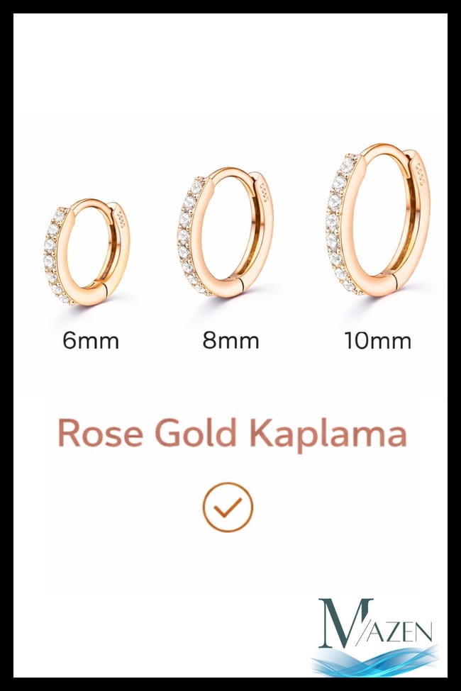 1 Adet Kararmaz Zirkon Taşlı Halka Kıkırdak Küpesi Tragus Helix Roz Renk