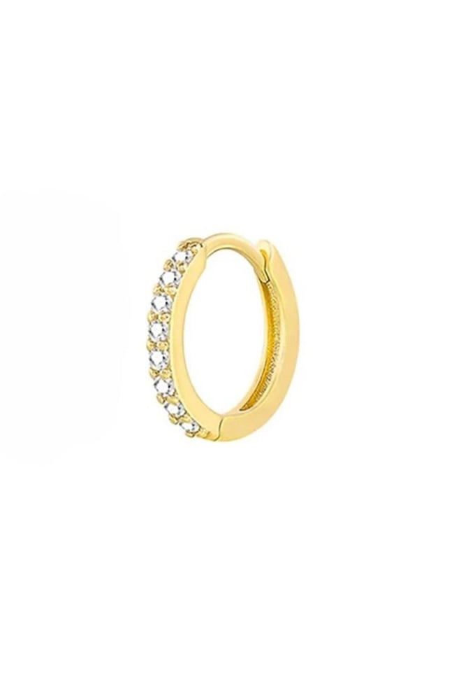 1 Adet Kararmaz Zirkon Taşlı Halka Kıkırdak Küpesi Tragus Helix Gold Renk