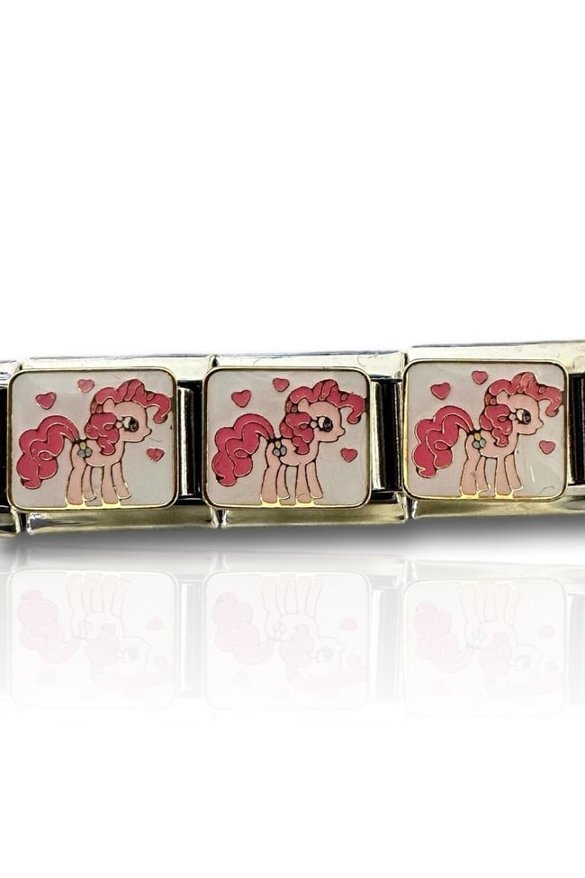 1  Adet Pembe Unicorn Figürlü, Karakterli Çelik İtalyan Bileklik Charmı