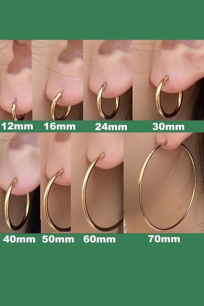 18 mm Gold Renk Cerrahi Çelik Halka Küpe Bir Çift
