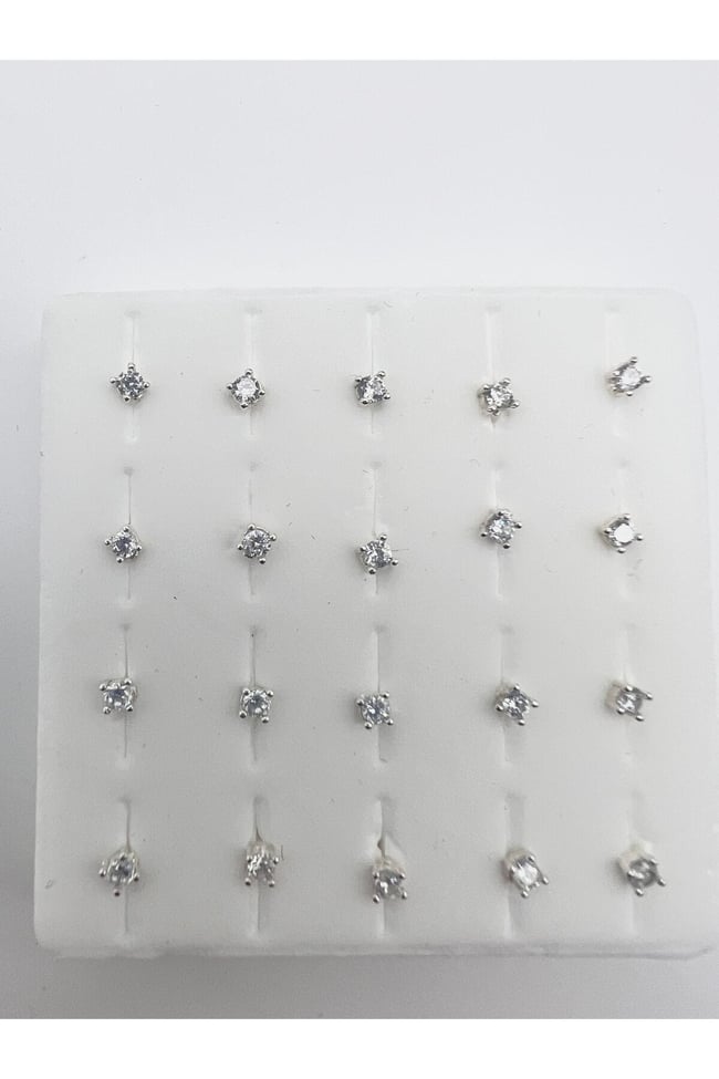 2.5 mm Tek Taş | 925 Ayar Gümüş Tekli Hızma | Minimalist Burun Piercing | Kadın Takı Aksesuar