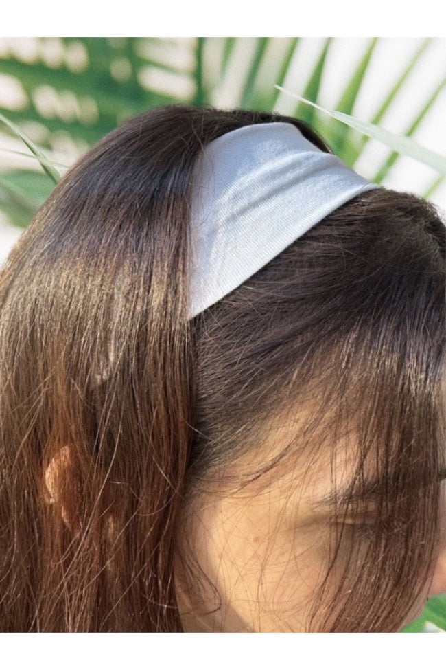 2 Adet Beyaz Çok Amaçlı Penye Sporcu Bandı Saç Kafa Bandanası Yoga Ter Bandı Unisex