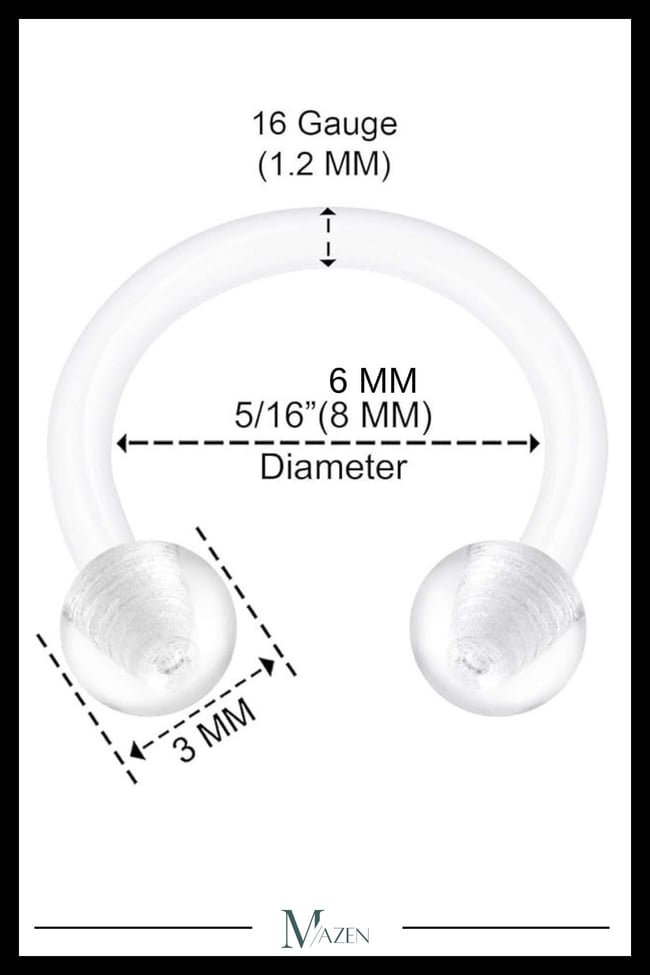 2 Adet Bioplastik Nal Piercing Şeffaf Yarım Halka Esnek Piercing Seti