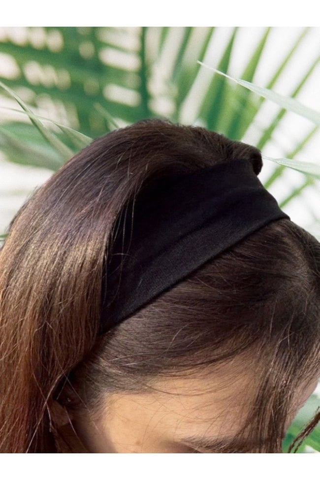 2 Adet Siyah-Beyaz Çok Amaçlı Penye Sporcu Bandı Saç Kafa Bandanası Yoga Ter Bandı Unisex