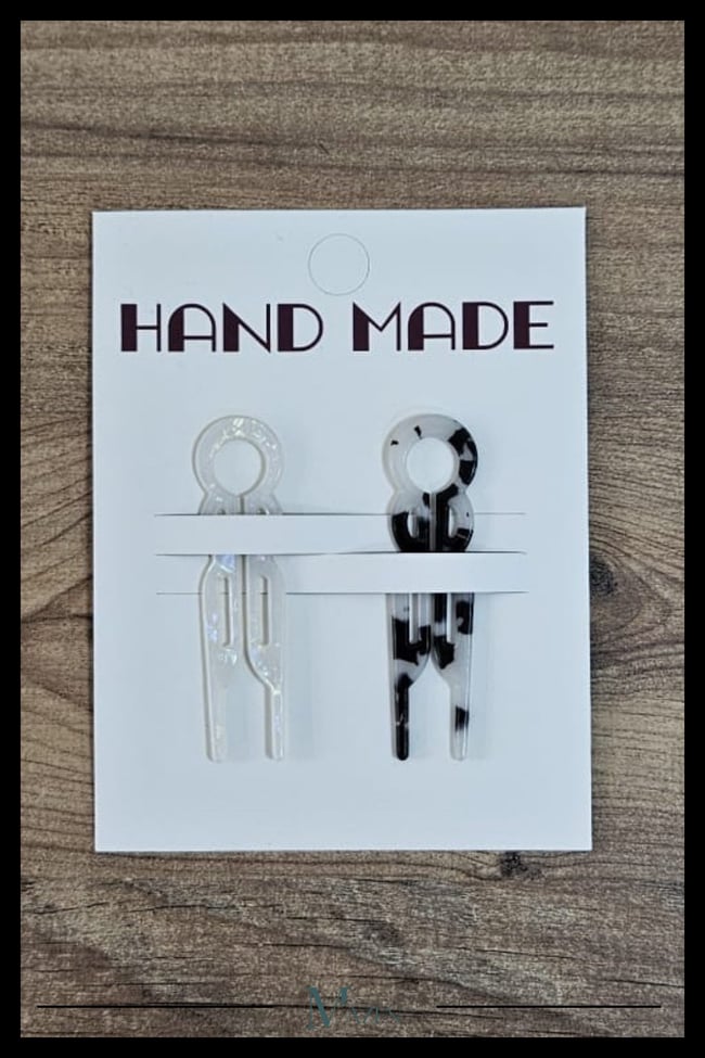 2 Adet Yuvarlak Model Hairpin Saç Topuz Tokası Çubuk Toka Siyah Beyaz 7 cm