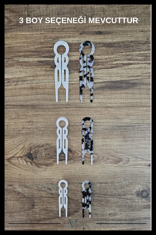 2 Adet Yuvarlak Model Hairpin Saç Topuz Tokası Çubuk Toka Siyah Beyaz 9 cm