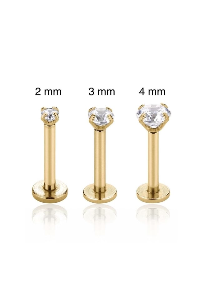 3 Adet Cerrahi Çelik Taşlı Tragus, Helix, Dudak, Kıkırdak Piercing ( Bar Uzunluğu Seçiniz )