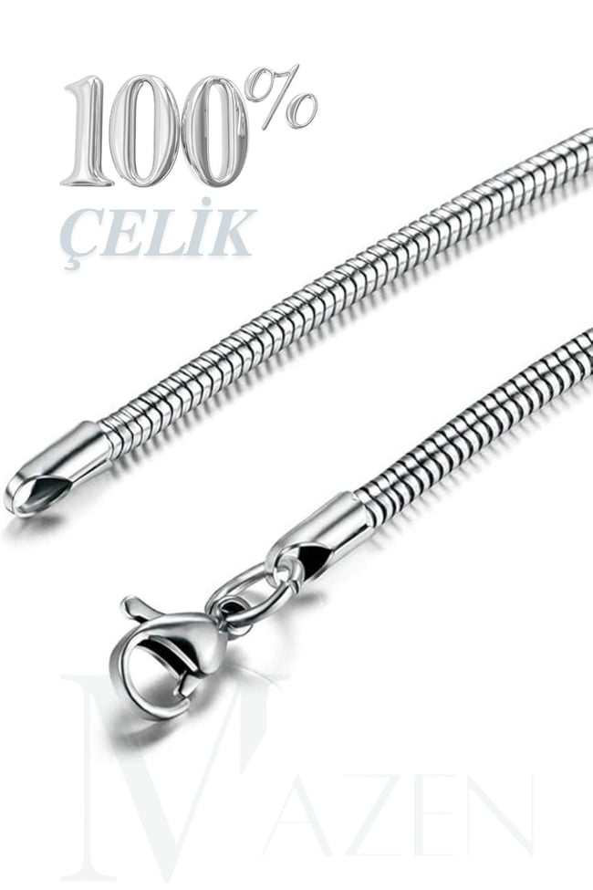 316 L Yılan Çelik Unisex Bileklik, Kararmaz Solmaz 3 mm