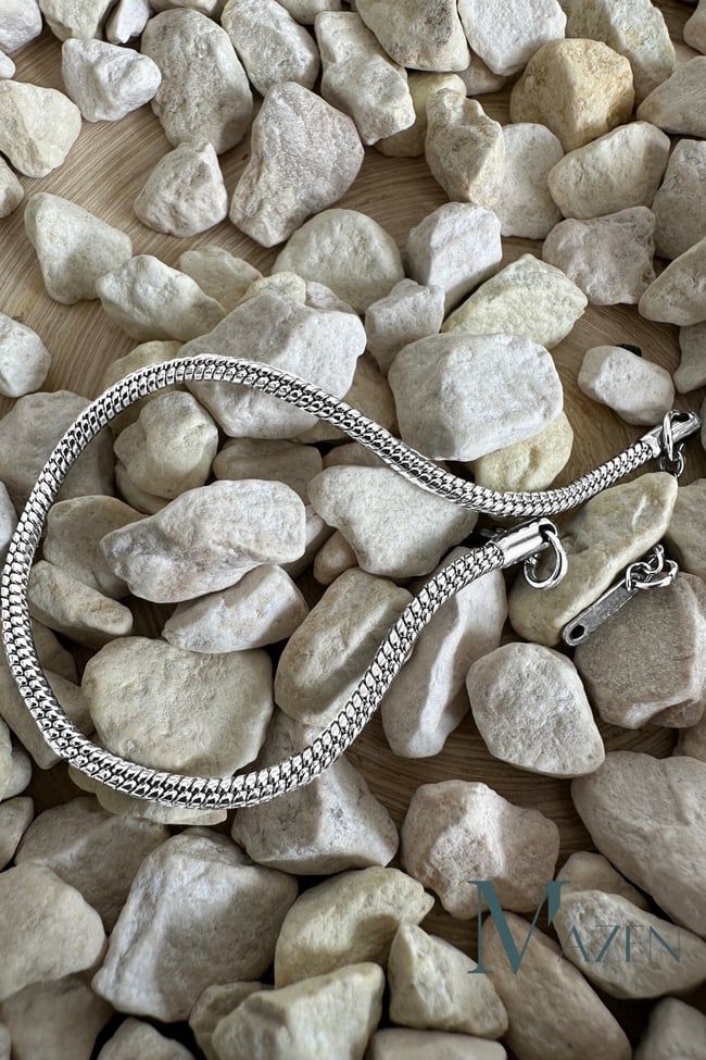 316 L Yılan Çelik Unisex Bileklik, Kararmaz Solmaz 3 mm