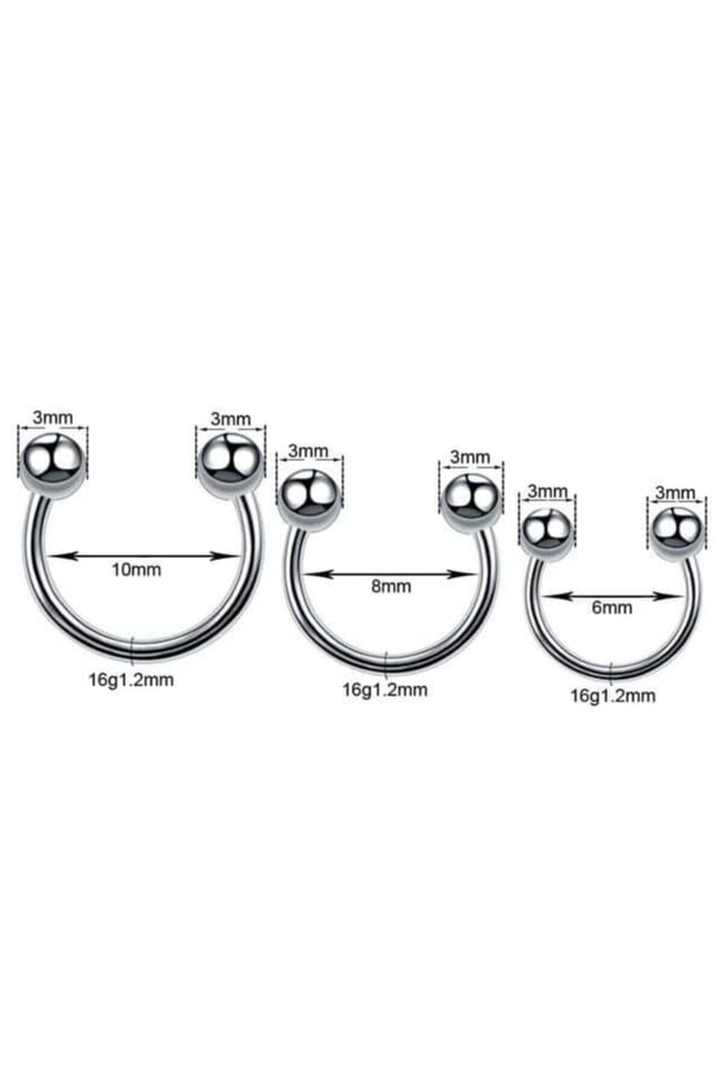 316l Çelik Hologram Tragus Piercing | Kararmaz Neon Yarım Halka Nal Model | Kıkırdak | 1 Adet