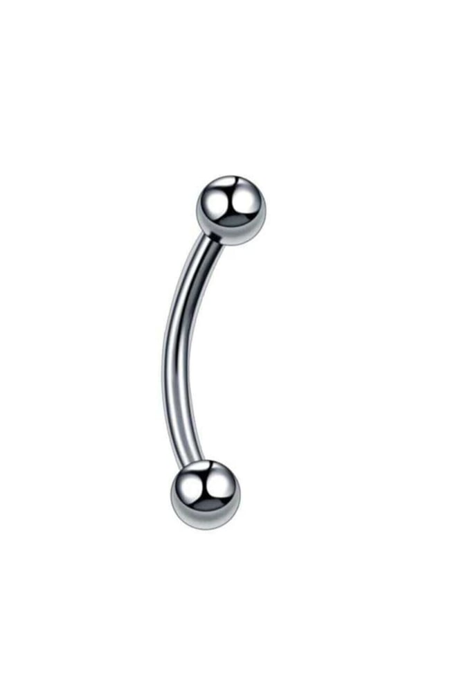 316L Çelik Kavisli Kaş Piercing Labret | 6-8-10 mm Beden Seçenekli Gümüş Renk