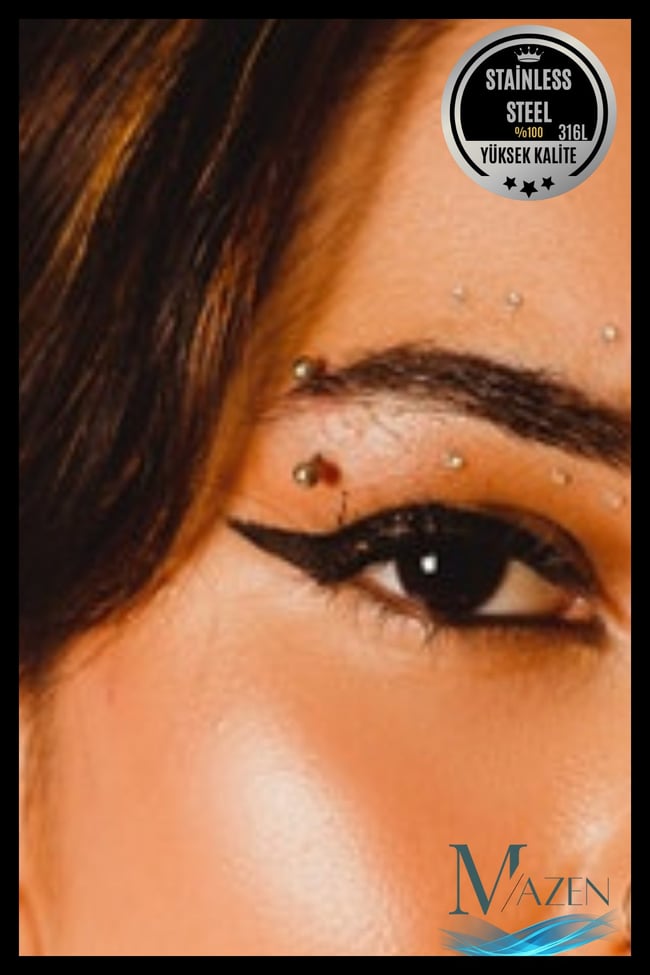 316L Çelik Kavisli Kaş Piercing Labret | 6-8-10 mm Beden Seçenekli Gümüş Renk