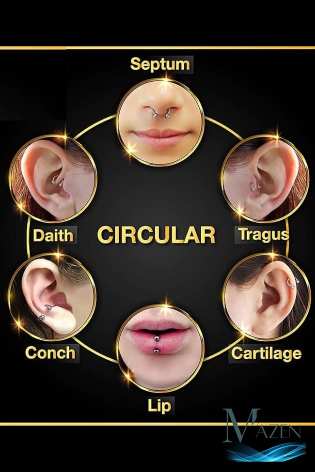 316l Çelik Tragus Piercing | Kararmaz Yarım Halka Nal Model | Kıkırdak Uyumlu | 1 Adet
