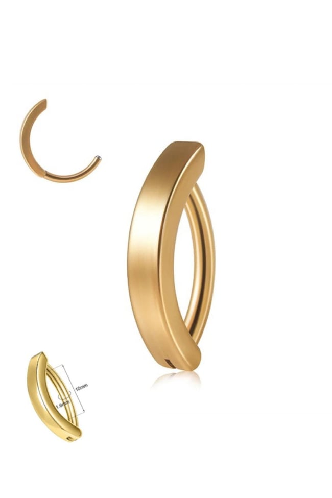 316l Cerrahi Çelik Yarım Halka Göbek Piercing Gold Renk