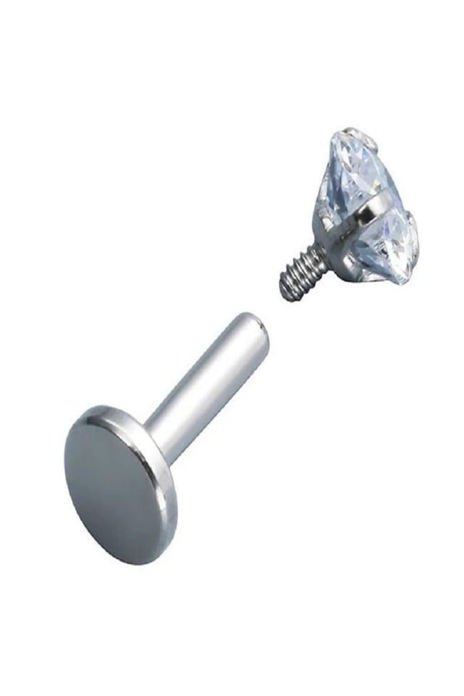 316l Paslanmaz Kararmaz Cerrahi Çelik Zirkon Taşlı 8mm Tragus Helix Kıkırdak Yuvarlak Model Piercing