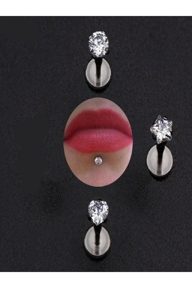 316l Paslanmaz Kararmaz Cerrahi Çelik Zirkon Taşlı 8mm Tragus Helix Kıkırdak Yuvarlak Model Piercing