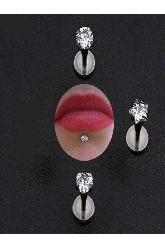 316l Paslanmaz Kararmaz Cerrahi Çelik Zirkon Taşlı 8mm Bar Tragus Helix Kıkırdak Kalp Model Piercing