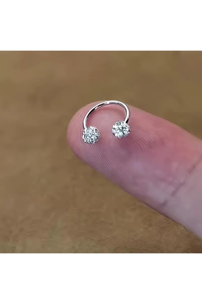 3'lü 316l Kararmaz Cerrahi Çelik Kristal Taşlı Kıkırdak Dudak Burun Septum Tragus Piercing