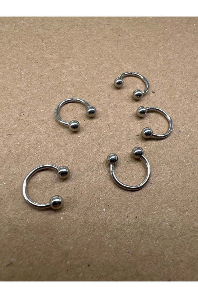 5 Adet 316 L Cerrahi Çelik Piercing 8mm Tragus Septum Helix Dudak Piercing