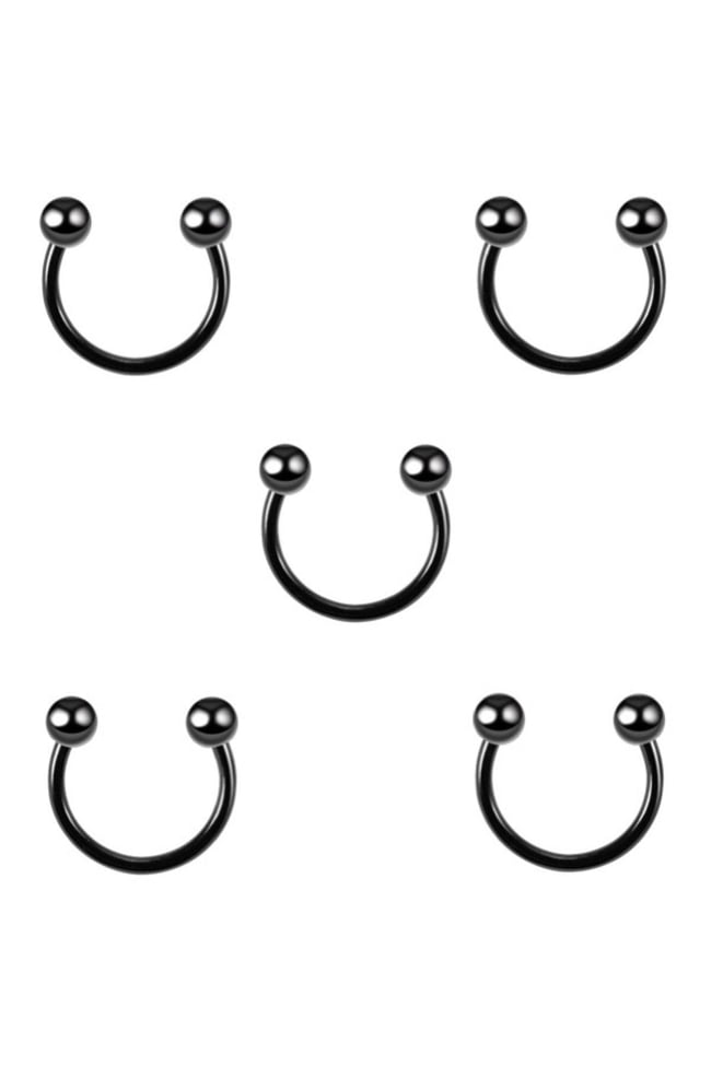 5 Adet Cerrahi Çelik 8 mm Nal Piercing Yarım Halka Piercing