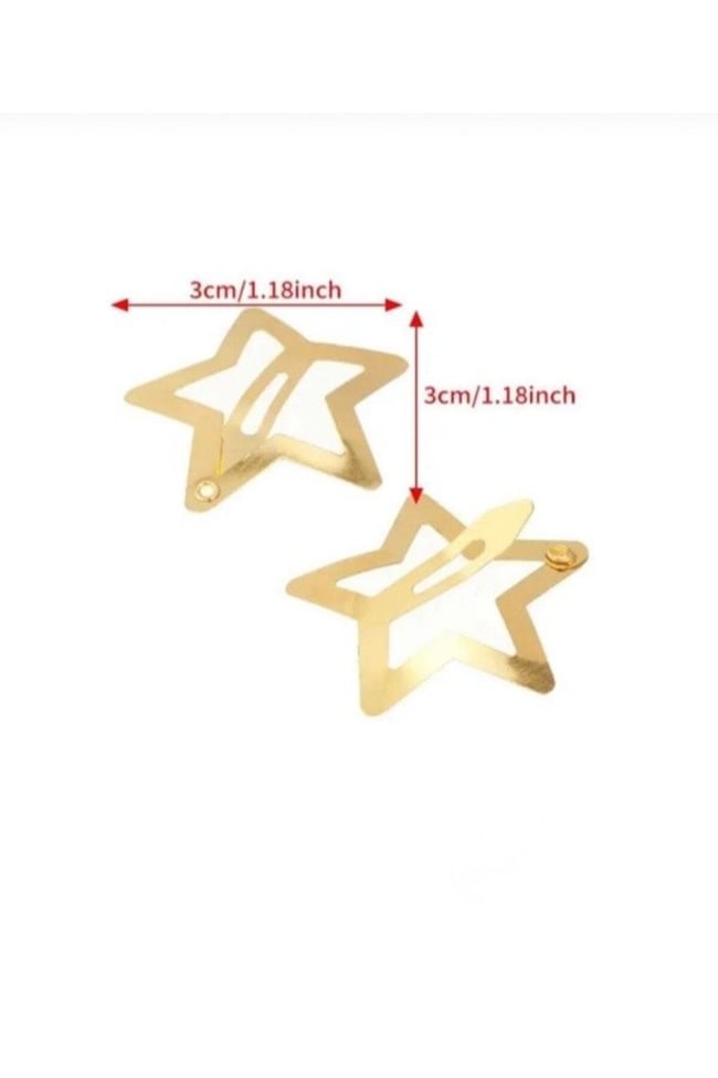 5'li Yıldızlı Sarı Çıtçıt Toka Gold Renk Metal Yıldız Toka 3 cm