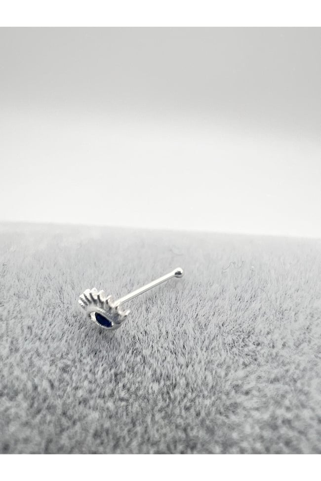 925 Ayar Göz Model | Gümüş Tekli Hızma | Minimalist Burun Piercing | Kadın Takı Aksesuar