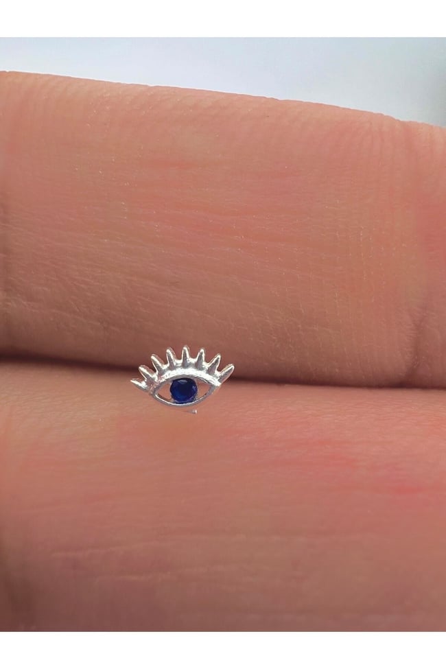 925 Ayar Göz Model | Gümüş Tekli Hızma | Minimalist Burun Piercing | Kadın Takı Aksesuar