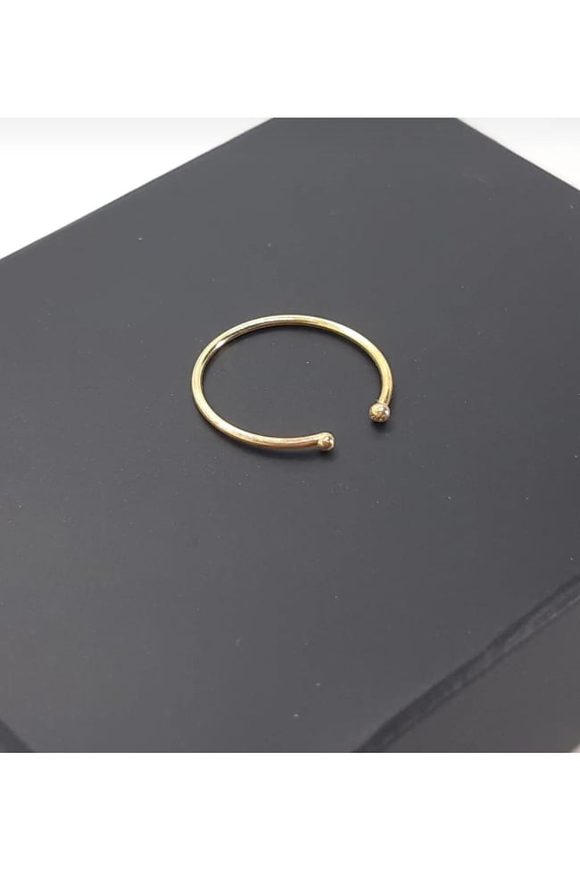 925 Ayar Gümüş Halka Deliksiz Sıkıştırmalı Kıstırmalı Fake Hızma Gold Renk