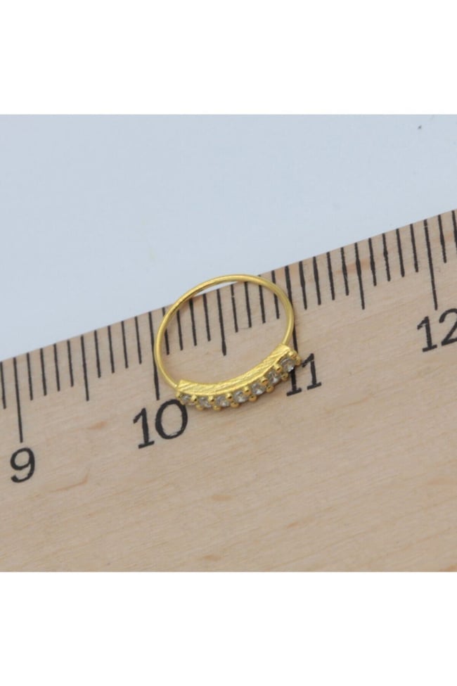 925 Ayar Gümüş Hızma. Sarı, Zirkon Sıralı Taş Model